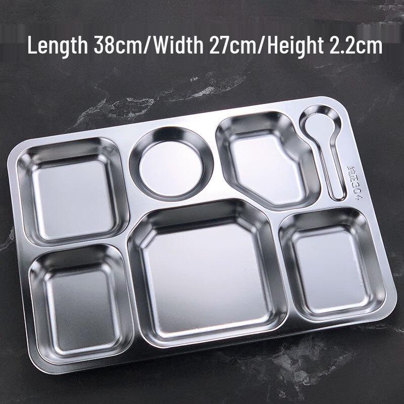 304 Stainless Steel 7-Compartment Lunch Tray