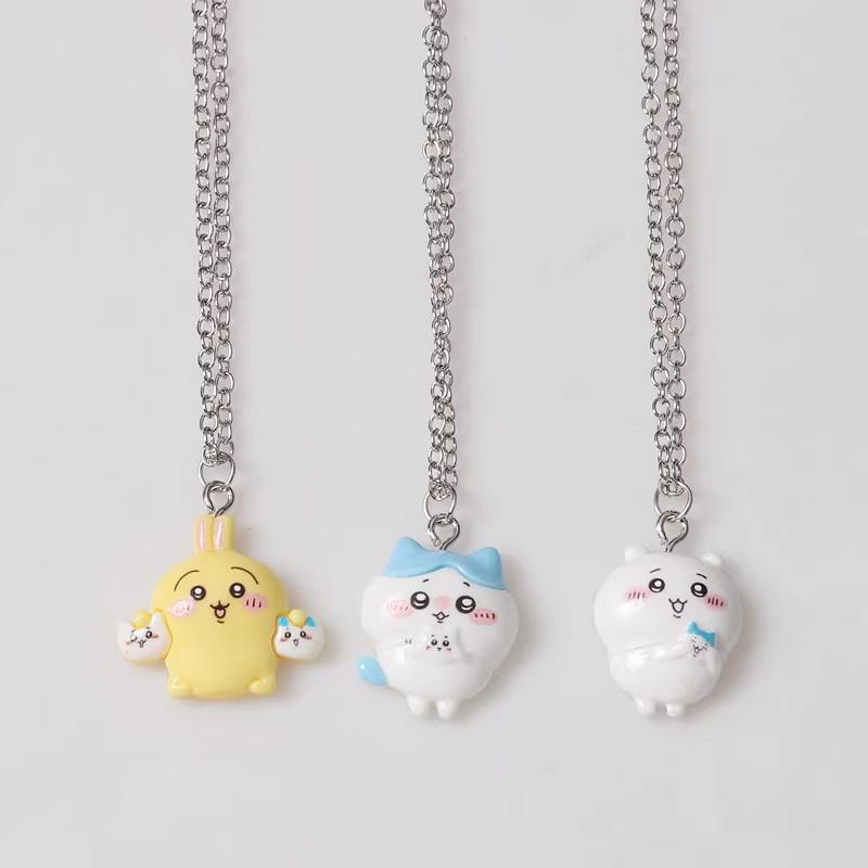 Xiaoba Jiyi Dětský kreslený náhrdelník hadíkový řetízek - Roztomilý korejský styl pro páry a přívěsek pro nejlepší přátele