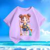 Children's Cartoon Pure Cotton Top, Summer Girls' Casual Loose T-shirt