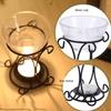 Elegant Scent Burners Essential Oil Diffuser With Crystal Glass Dish and Iron Stand Candle Melter For Home Decoration