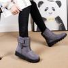 Fashion 2025 New Warm Women's Snow Boots with Velcro Waterproof European Size 44 Plush Platform Boots Mid High Casual Boots Botas Mujer