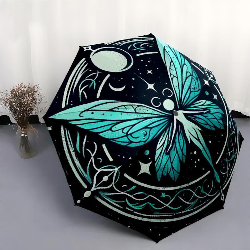 1pc Enchanted Celestial Butterfly Mandala Umbrella with Plastic Handle,Suitable for All Seasons Home Travel Outdoor UmbrellaDD998