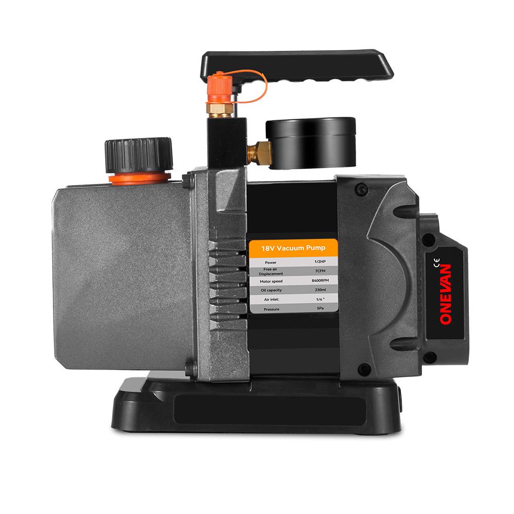 ONEVAN 1/2 KM 7 CFM Bezszczotkowa Pompa Próżniowa do Czynnika Chłodniczego 1/4 Pompa Chłodnicza do Klimatyzacji Samochodowej Domowej Na Akumulator Makita 18V