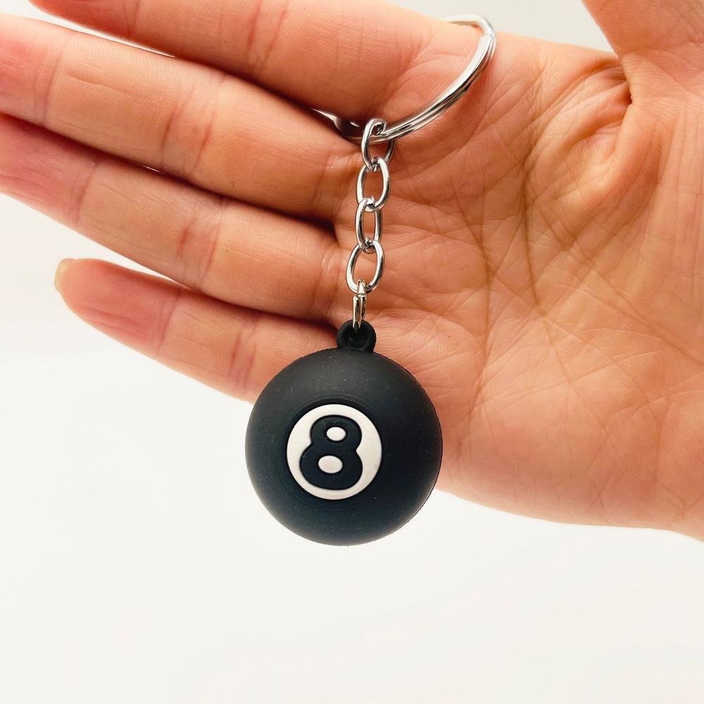 Lucky Differet Color Billiard Ball KeyChain Gifts Snooker Table No.8 Black Ball Key Rings Snooker Cue Accessories