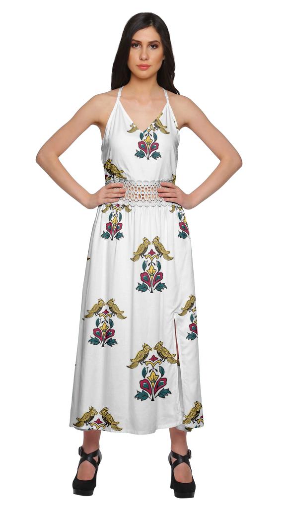 Moomaya Womena    S Sleeveless Maxi Dress With Trim Lace Spaghetti Strap Summer