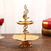 Flower Shaped Golden Fruit Plate 2 Layer Cake Tray Dessert Plate Pastry Plates Fruit Bowl Cake Stand Display Rack Storage Tray