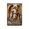 Archangel Raphael Divine Healer Metal Tin Wall Art Iron Decorative Sign   Versatile for Indoor Use Suitable for Home Bar K