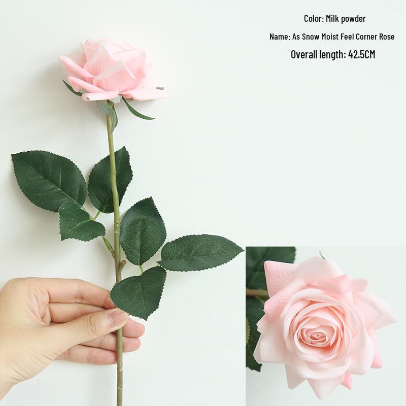 Single Stem Artificial Rose Arrangement for Home Décor - Silk Floral Display