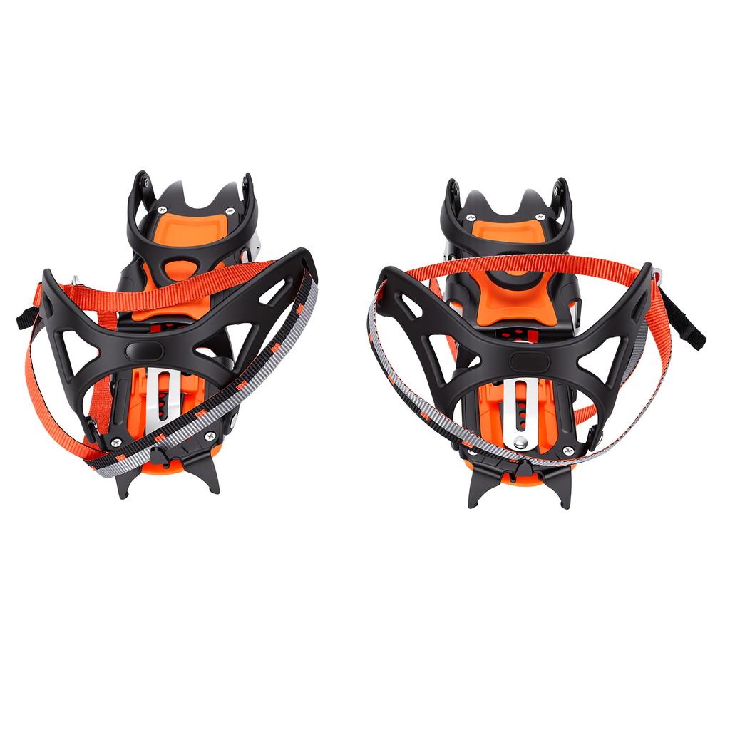 12 Spikes Ice Cleats Adjustable Crampons for Hiking Climbing Snow Walking Shoes Men and Women with Storage Bag 12 Teeth