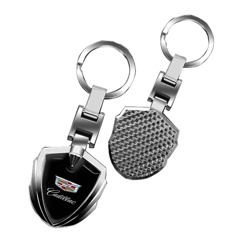 1PCS 3D Metal Car Logo Key Rings Keyring Logo Stying Shield Shaped Keychain For Cadillac XT5 XTS CTS BLS SLS DTS SRX Escalade Tiburon Deville