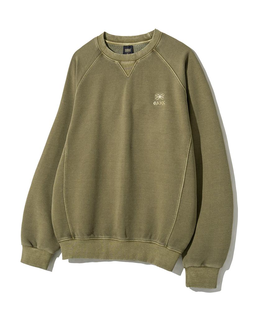 GAKKAI UNIONS Cut-Out Raglan Pigment Sweatshirt Olive