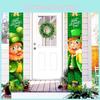 St. Patrick's Day Decoration-door Curtain Irish Green Banner-1 Pair