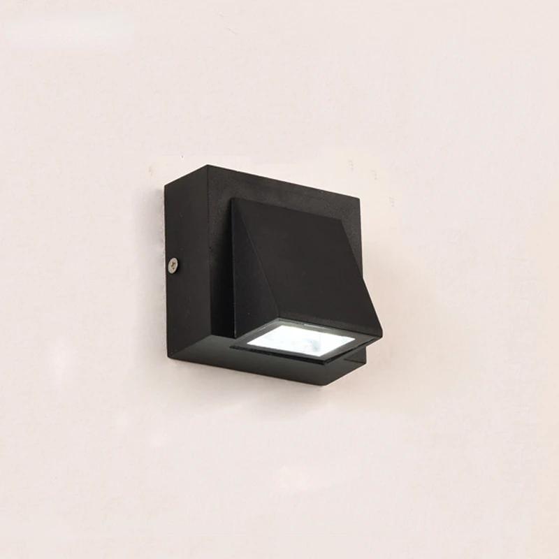 

Современный светодиодный настенный светильник IP65, водонепроницаемый светильник для крыльца, наружный светильник для двора, ворот, террасы, балкона, сада, одинарная головка Cool White 6000K чёрный