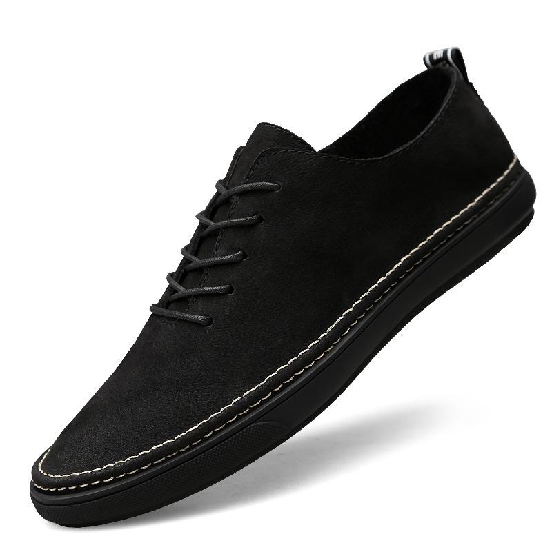 

Зимняя новая мужская спортивная и повседневная обувь, простые низкие литературные туфли для водителя, мужская обувь, устойчивая к загрязнениям, корейская версия, черная. 36 чёрный