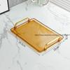 Tray Serving Plate Breakfast Trays Platter Handles Plastic Tea Cup Coffee Dessert Ottoman Rectangular Decorative Storage Service