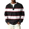 Men's Button-Down Collar Long-Sleeve Ribbed Knit Pullover