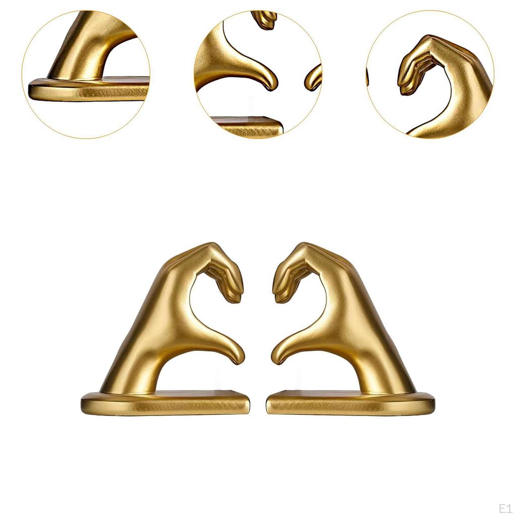 Heart Hand Bookends Books Stopper Creative Decorative Gesture Figurine for
