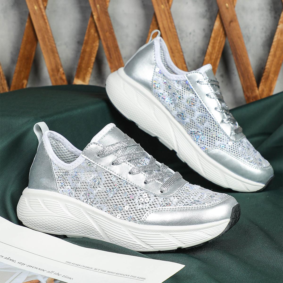 

Women Plus Size 38-45 Chunky Sneakers Breathable Comfortable Elevator Designer Solid Color Trainers Walking Running Tennis Shoe 38