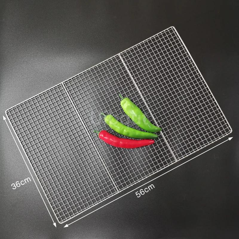 304 Edelstahl Rechteck Quadrat BBQ Netz Maschengrill Antihaft Backmatte Outdoor Grillteil Roste Heißluftfritteuse Gitter Kochen