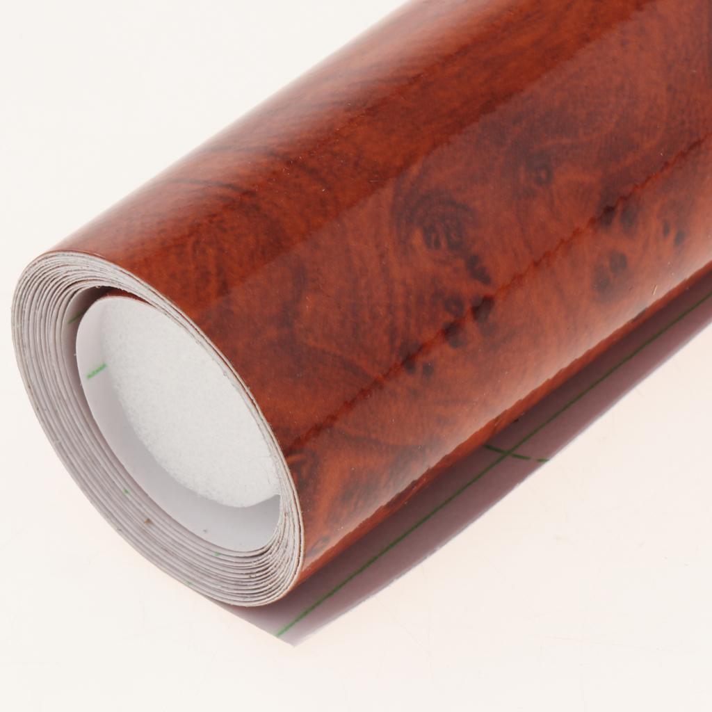 Glossy Faux Wood Removable Self-Adhesive Car Vinyl Wrap Film Stickers Stylish and Durable