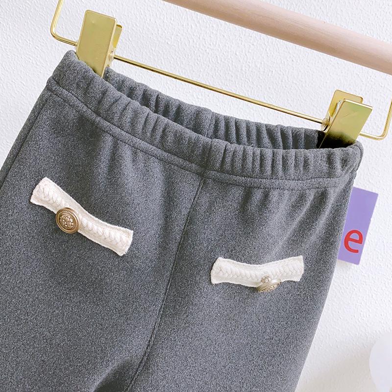 New Style Fleece-Lined Winter Leggings for Girls - Warm, Casual Long Pants WE576