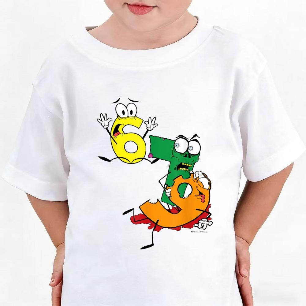 Cute T-shirt Fashion Boys and Girls Children Six Seven Fun Children Y2k T-shirt Top 67 Printed Round Neck Short Sleeve T-shirt