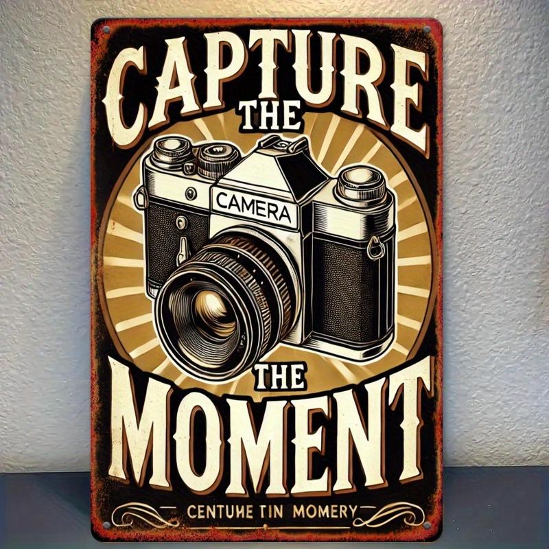Retro Capturing Moments iron Sign Photography Theme Decoration Perfect for Study Room Living Room or Office Choi