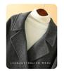 Women's Petite Double-Breasted Mid-Length Lapel Wool Coat - Versatile for Autumn/Winter