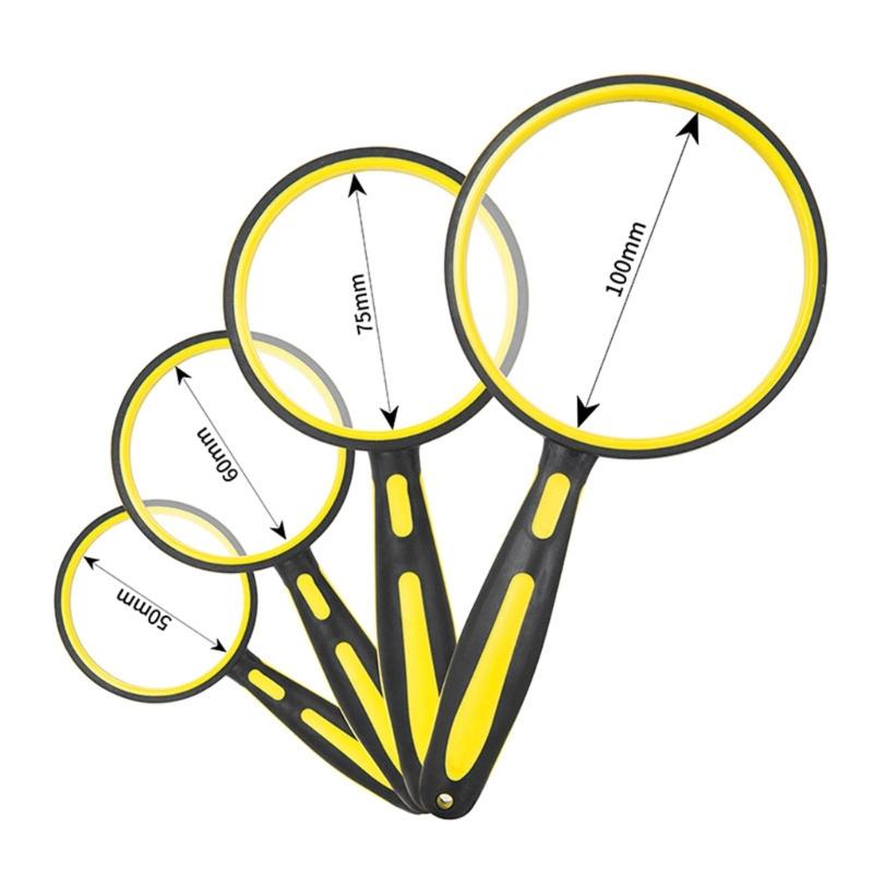 Optical Glass Magnifying Tool with Ergonomic Rubber Handle 5-10X Handheld Magnifier for Enhances Comfort and Usability