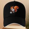 Funny Squirrel Soccer Player Baseball Cap Polyester Adjustable Sports Hat for Adults