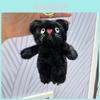 Cute Adorable Black And Rose Red Cat Plush Toy Keychain Pendant For Bags And Accessories