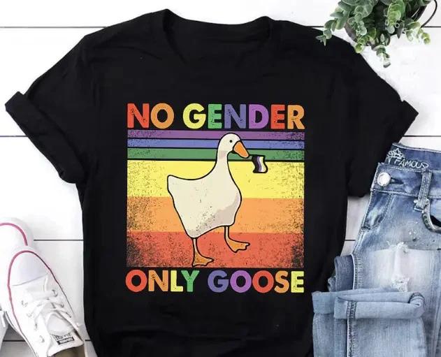 Duck LGBT Pride  Shirt Funny Goose No Gender Only Goose Tee