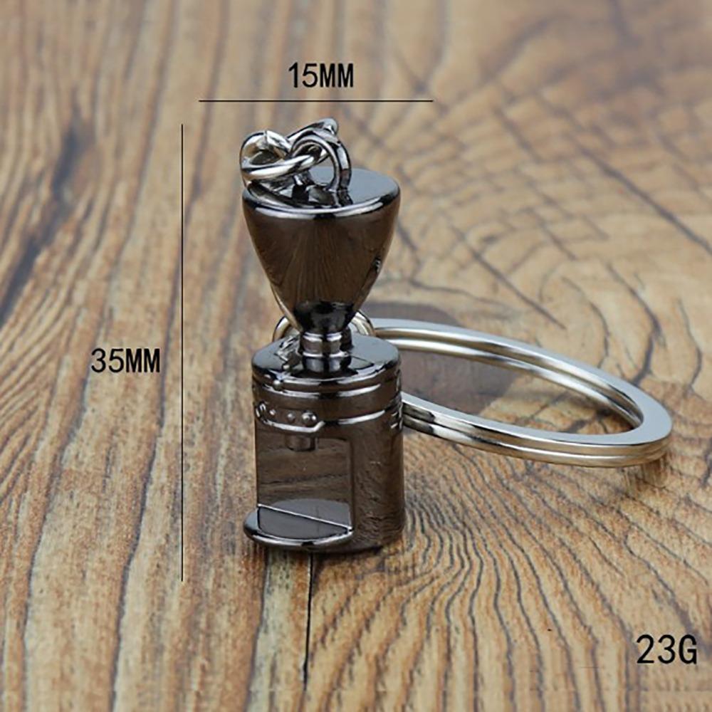 Mini 3D Creative Coffee Keychain Metal Moka Pitcher Keyring Coffee Handle Keyring Birthday Gift