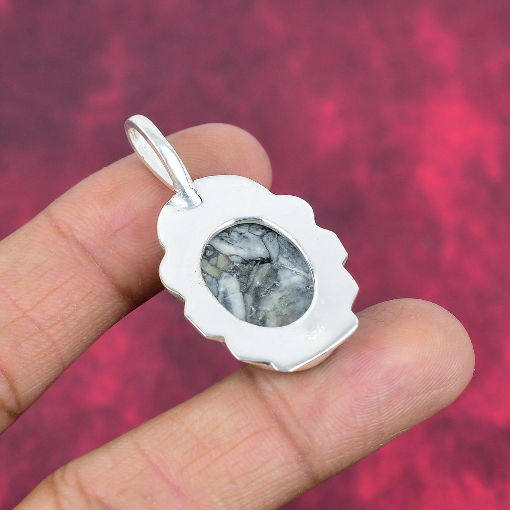 Pinolith Jasper 925 Solid Sterling Silver Pendant, Handmade Gemstone Pendant Jewelry, Gifts For Wife Brand New Pendant