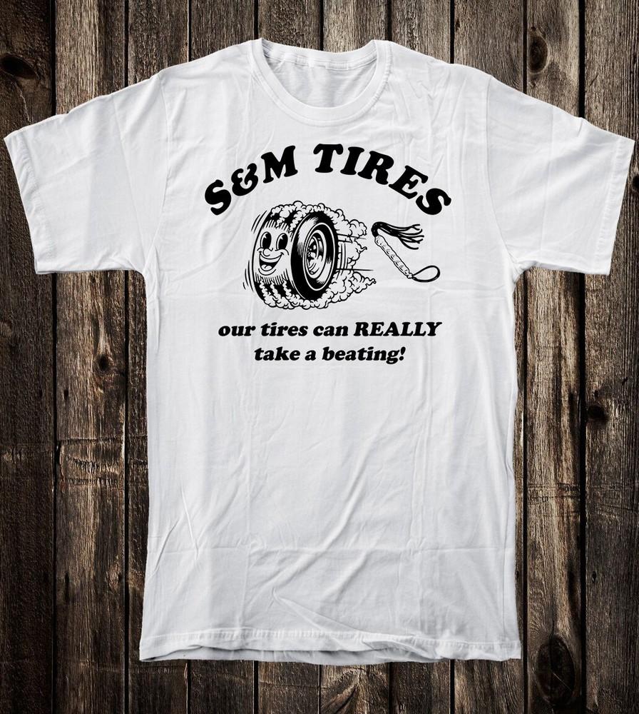 

Retro Novelty Hot Rod Tee T Shirt S and M SandM Tires Tire Company 4XL