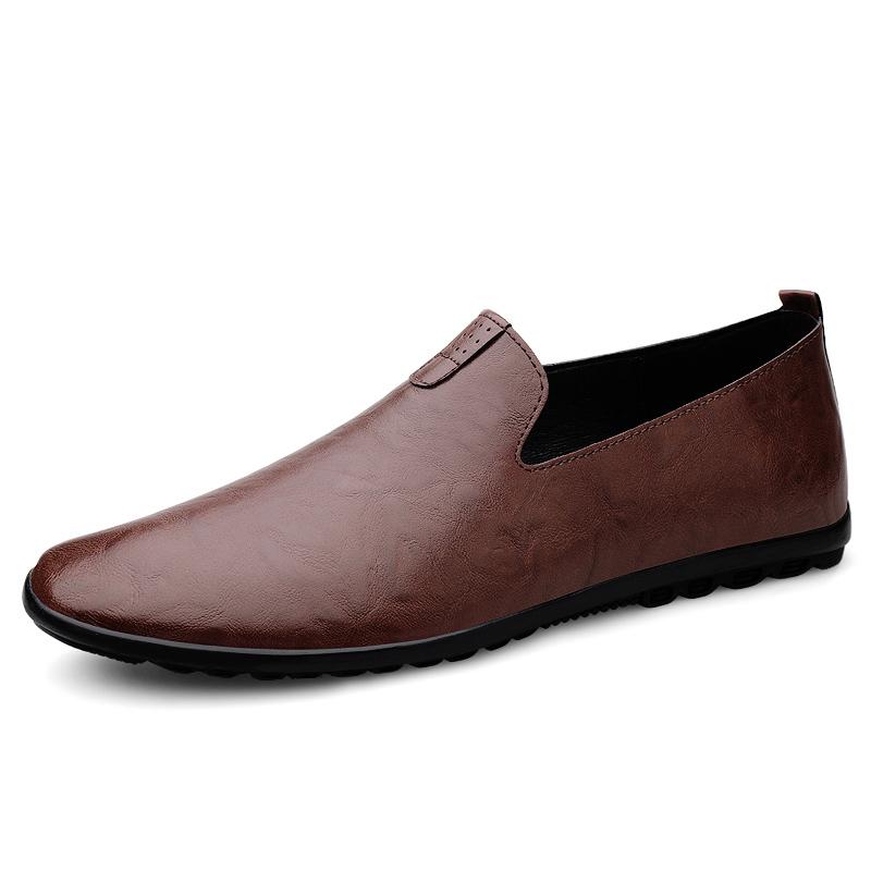 

Простые деловые повседневные туфли Ручной работы Кожаные лоферы Повседневная обувь Слипоны Легкие мокасины Универсальные мужские туфли для ходьбы 46 коричневый