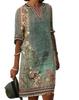 Women's Casual V-neck Printed Dress Ethnic Style Spring Summer