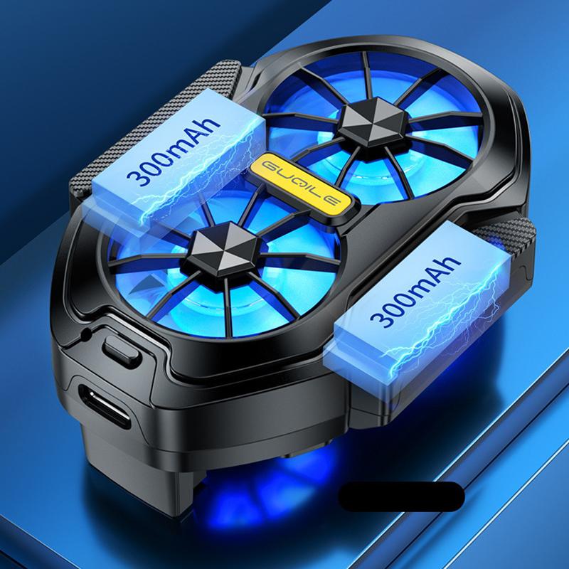 1Pc Game Cooling Backclip Fs01 Dual Fan Rechargeable Mobile Phone Cooler Long Lasting And Stronger Air Cooling