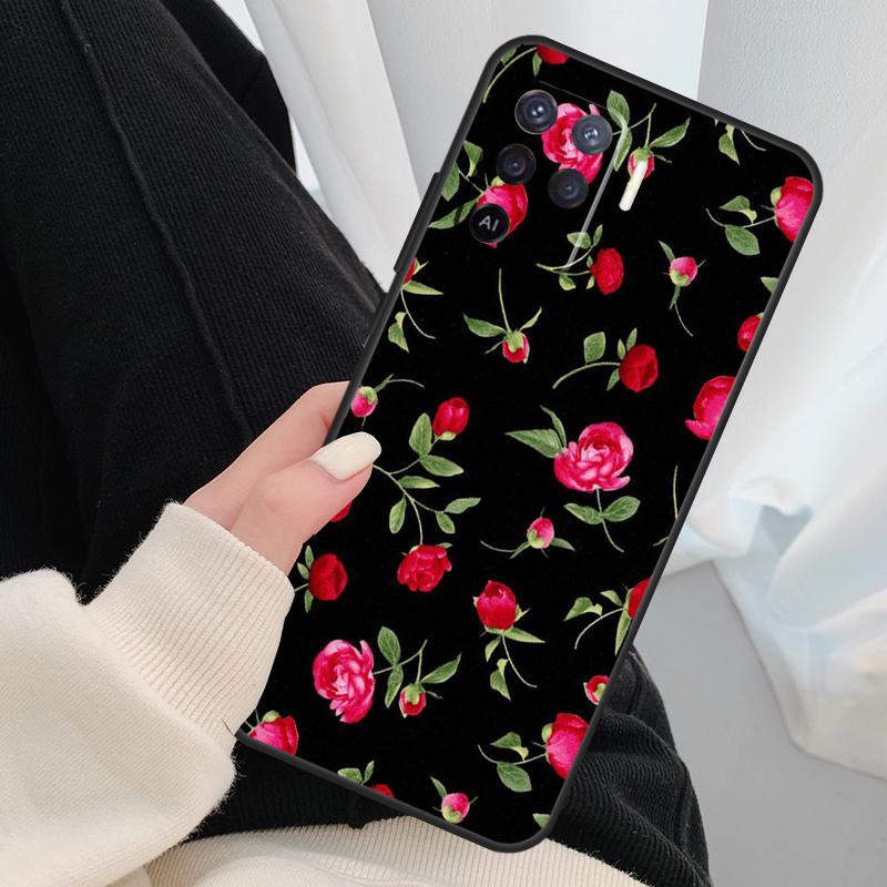 Beautiful Garden Red Roses Flowers Case For Oppo A18 A38 A58 A78 A98 A80 A60 A40 A96 A76 A16 A94 A74 A54 A15 A17 A57 A77 A5 Pro