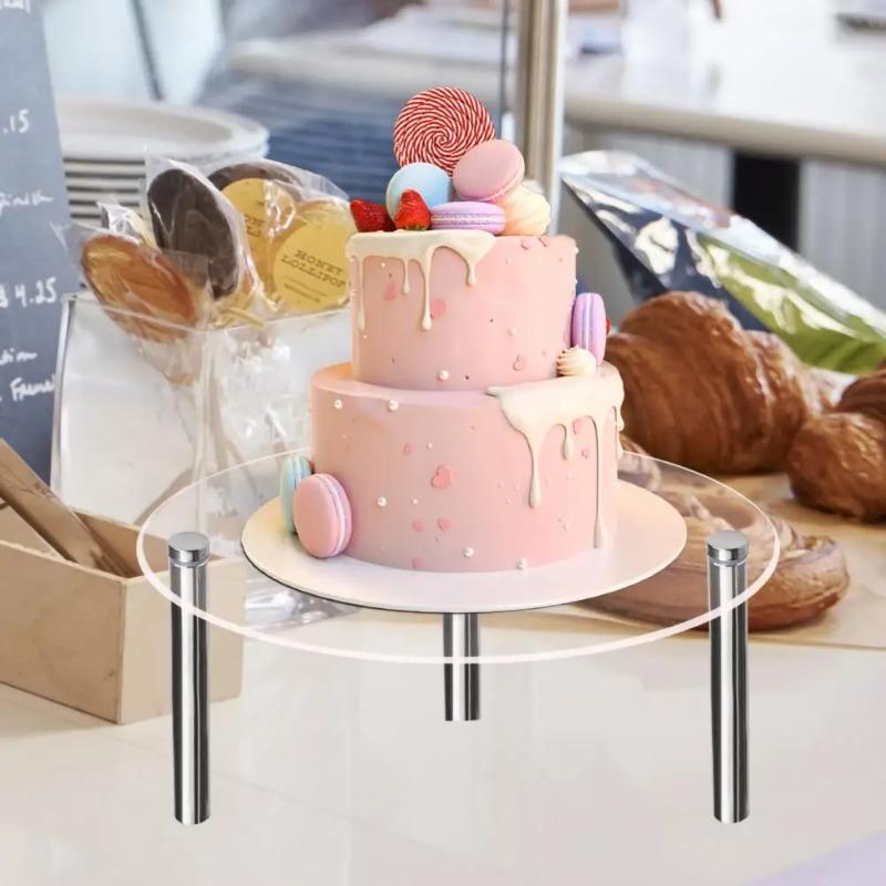 Cake Stand Transparent Round Shape Acrylic Birthday Cupcake Dessert Stand Holder Cake Makaron Display Rack Party Supplies