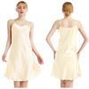 Silk Thin Shoulder Strap V-neck Suspender Nightgown, Summer Thin Sexy Slim Fit Solid Color Knee Length Home Pajamas