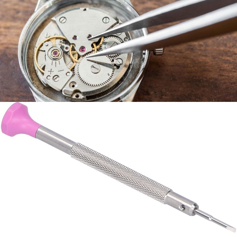 Stainless Steel Watch Screwdriver Anti Slip Knurled Handle Watch Repair Tool  Watch Maintenance