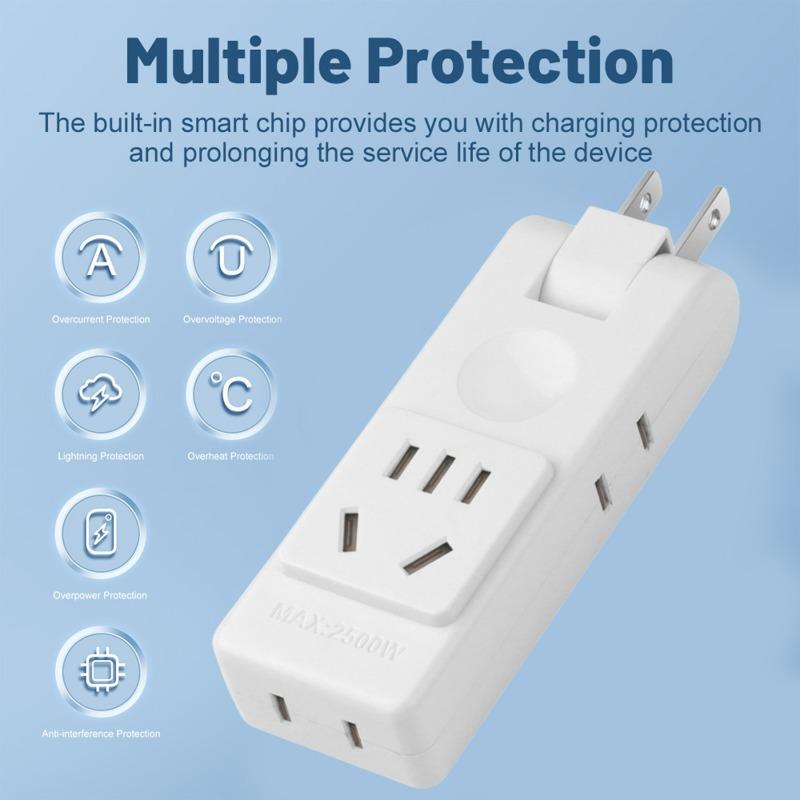 Electrical Socket Adapter 180 Degree Rotation US Wall Outlet Extension Travel Aadapters US Plug Portable Power Socket Converter