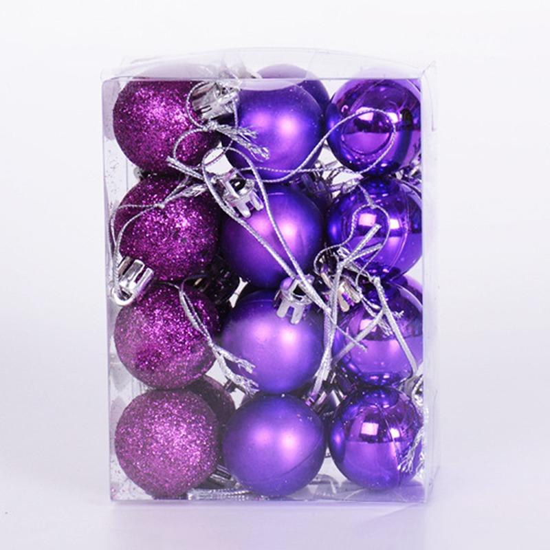 NEW 24pcs Christmas Balls 3cm Colored Ball Pendants DIY Christmas Tree Party Hanging Ornaments Set New Year Home Xmas Decoration