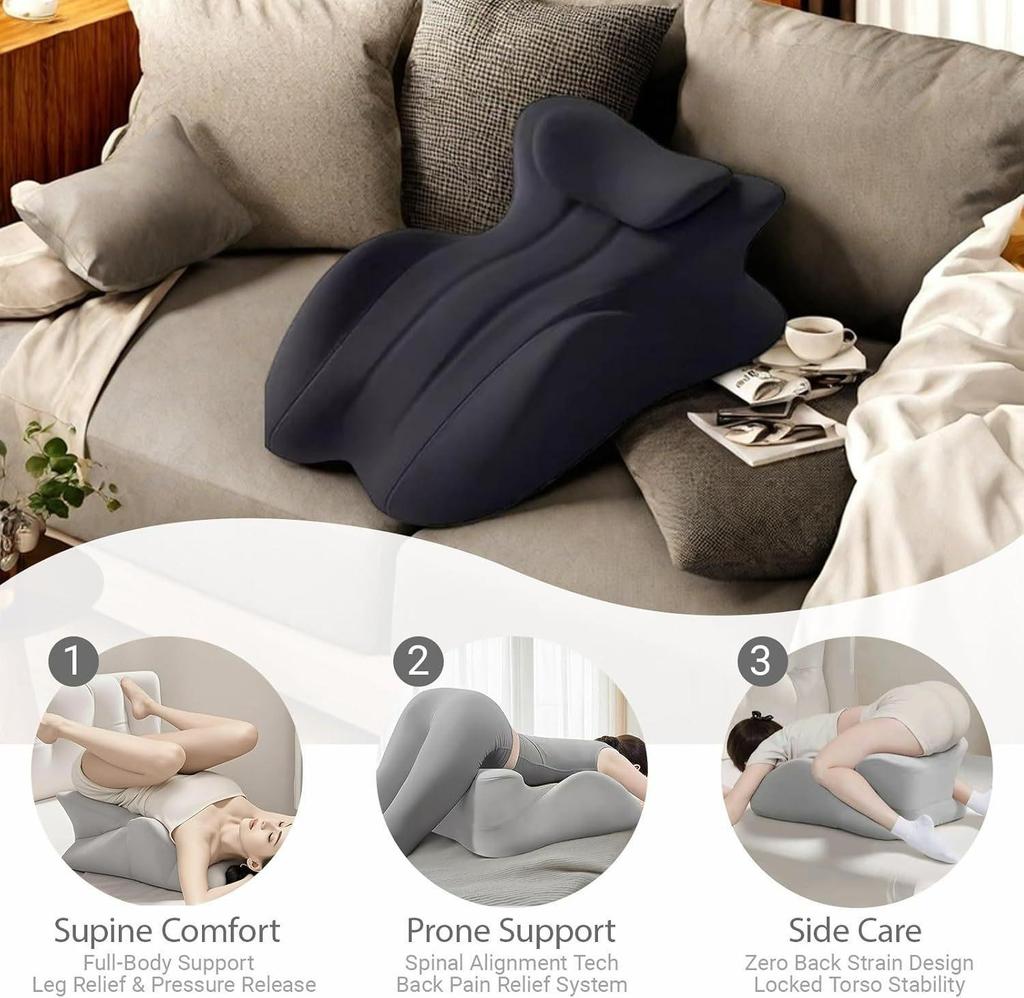 Face-Down Pillow & Memory Foam Leg Support Cushion