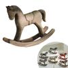 Nordic Retro Wooden Rocking Horse Ornament Desk Decor Horse Adornment Kids Decor Christmas Rocking Art Gift Balance Miniatu G7H1