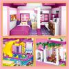 1018pcs City 1 Change 3 Summer Double-storey Villa House Building Blocks Friends DIY Garden Flower Figures Bricks Toys For