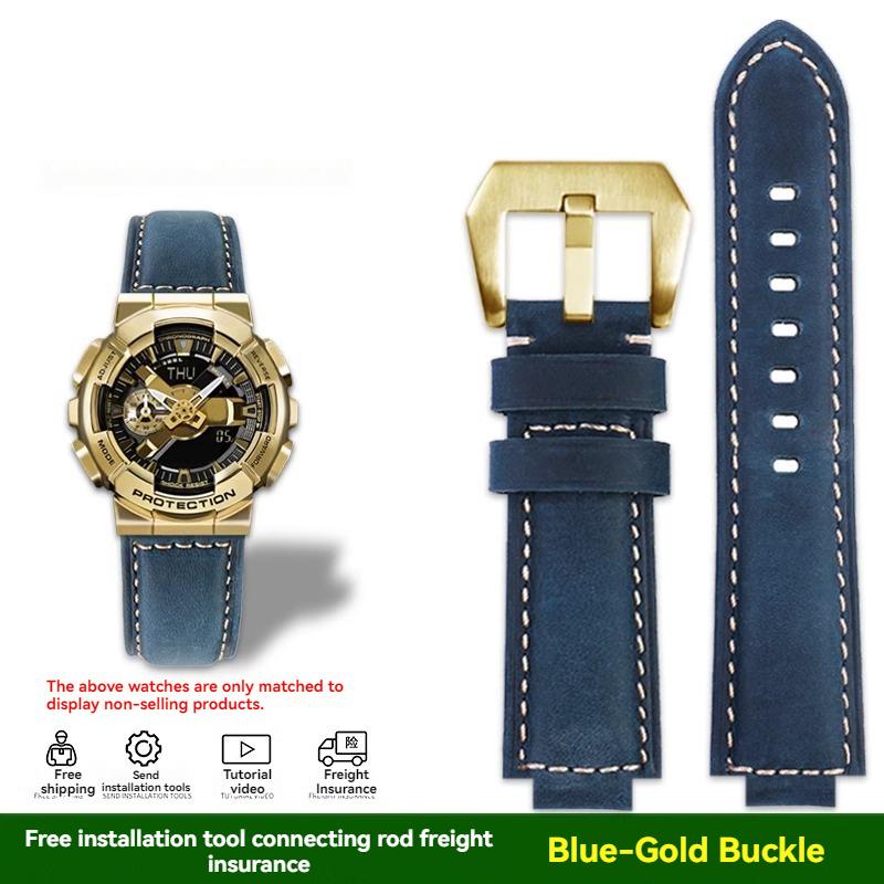 

Для Casio Small Steel Cannon GM-110 GM110 GM6900 GM-6900 Модифицированный ремешок для часов из винтажной воловьей кожи Мужской винтажный ремешок 16 мм 16mm