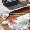 Japanese Cherry Blossoms Art Mouse Pad 31.5"x12" Large - Japanese Traditional Design Water-Resistant Surface Desk Mat with Non-Skid Base for