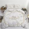 White&Gold Marble Luxury Bedding Set Full King Size Simple Marbling Duvet Cover Set with Pillowcase Modern Bedroom Decor Bed Set